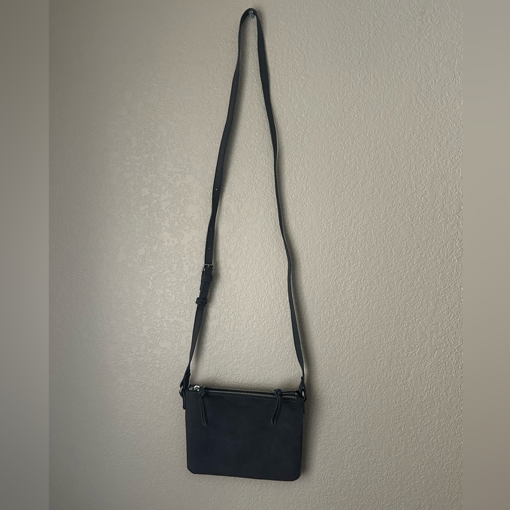 Grey triple compartment Crossbody